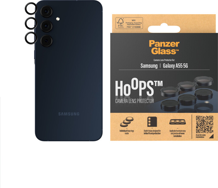 PanzerGlass HoOps ochranné kroužky pro čočky fotoaparátu pro Samsung Galaxy A55 5G_1245554969