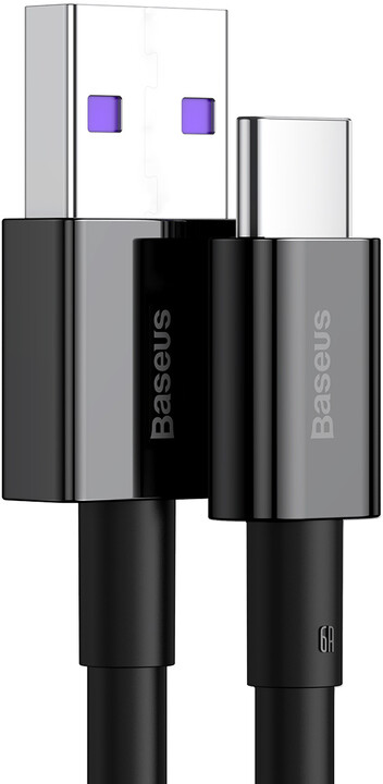 BASEUS kabel Superior Series USB-A - USB-C, rychlonabíjecí, 66W, 2m, černá_1161317415