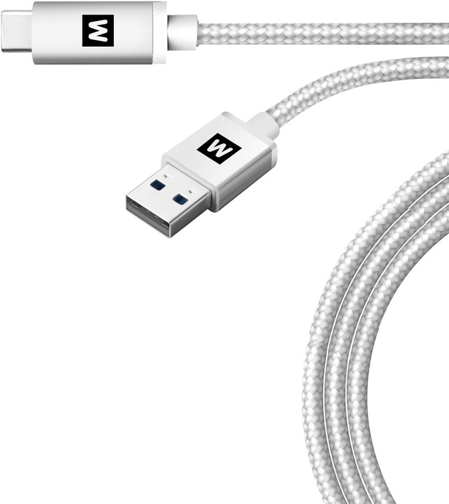 MAX MUC2100S kabel micro USB 2.0 opletený, 1m, stříbrná_215931558