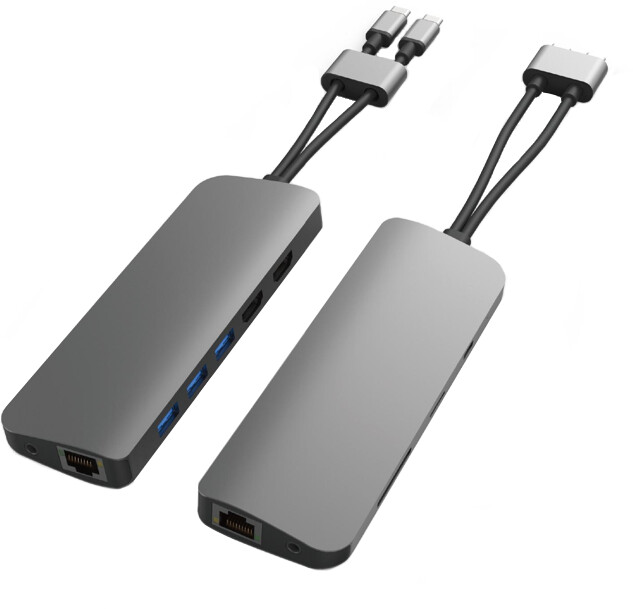 HyperDrive VIPER 10 ve 2 USB-C Hub, šedá_1885925075