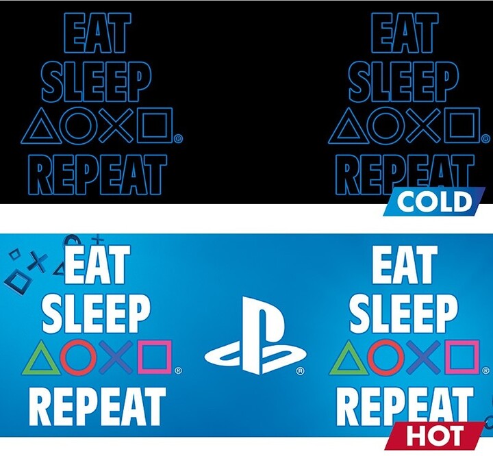 Hrnek Playstation - Eat Sleep Play Repeat, měnící se, 320ml_1748815929