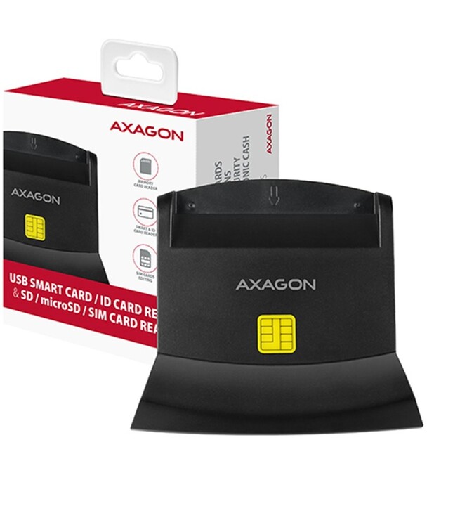 AXAGON CRE-SM2, USB externí čtečka 4-slot Smart card/ID card (eObčanka) + SD/microSD/SIM_2097549746