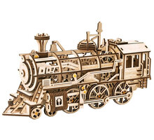 Stavebnice RoboTime - Parní lokomotiva, mechanická, dřevěná_1462942124