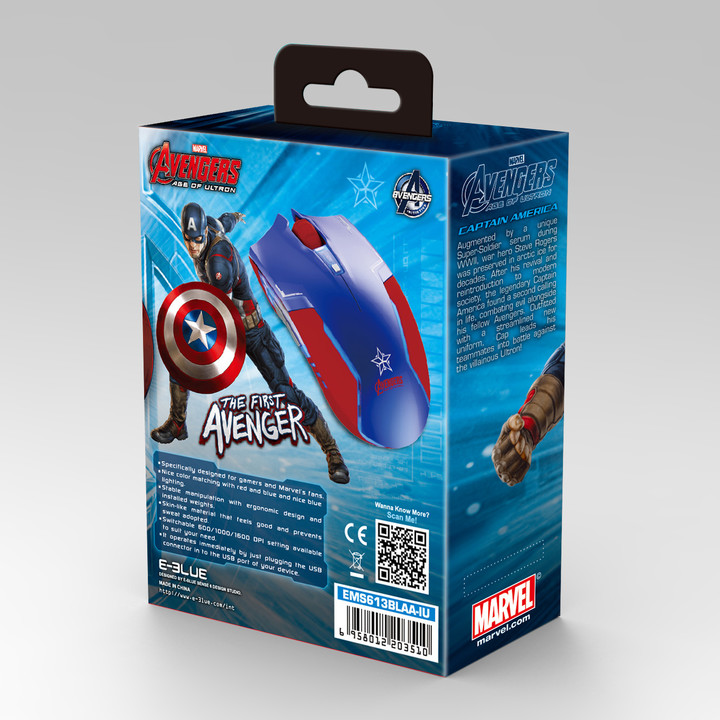 E-Blue Captain America - Shield, modrá