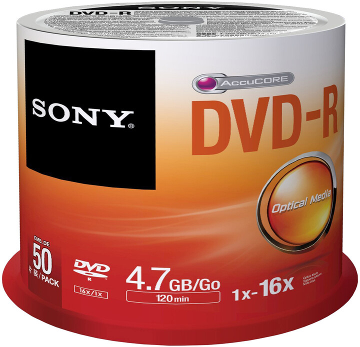Sony DVD-R 4,7GB 16x Spindle, 50ks_614424519