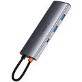Baseus multifunkční HUB Metal Gleam Series 7v1 - USB-C PD 100W, USB-C, 2xUSB 3.0, HDMI, SD/TF, šedá_1542374790