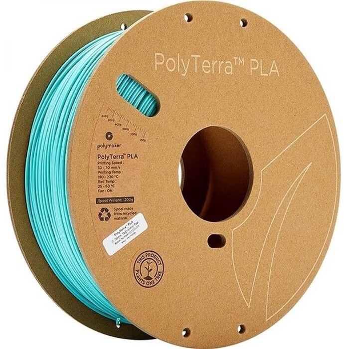 Polymaker tisková struna (filament), PolyTerra PLA, 1,75mm, 1kg, tyrkysová_6688052
