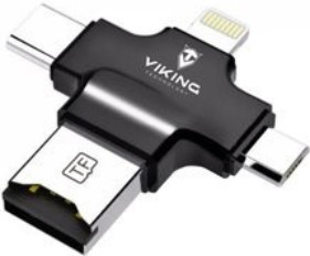 Viking OTG čtečka paměťových karet Micro SD 4v1, černá_1548780779
