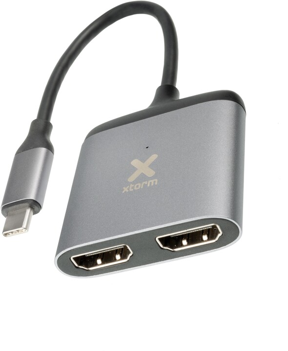 Xtorm adaptér USB-C - 2x HDMI, M/F, PD, 4K@60Hz, PD, 60W_1363564636