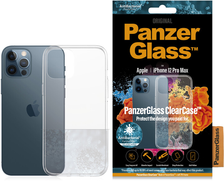PanzerGlass ochranný kryt ClearCase pro Apple iPhone 12 Pro Max 6.7&quot;, antibakteriální, čirá_1488870989