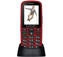 Evolveo EasyPhone EG s nabíjecím stojánkem, červená Poukaz 200 Kč na nákup na Mall.cz + O2 TV HBO a Sport Pack na dva měsíce