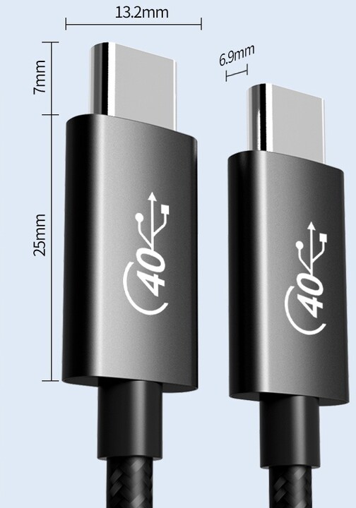 PremiumCord kabel USB4™ / Thunderbolt 3, USB 4.0, 8K@60Hz, PD 100W, 1.2m_2008078129