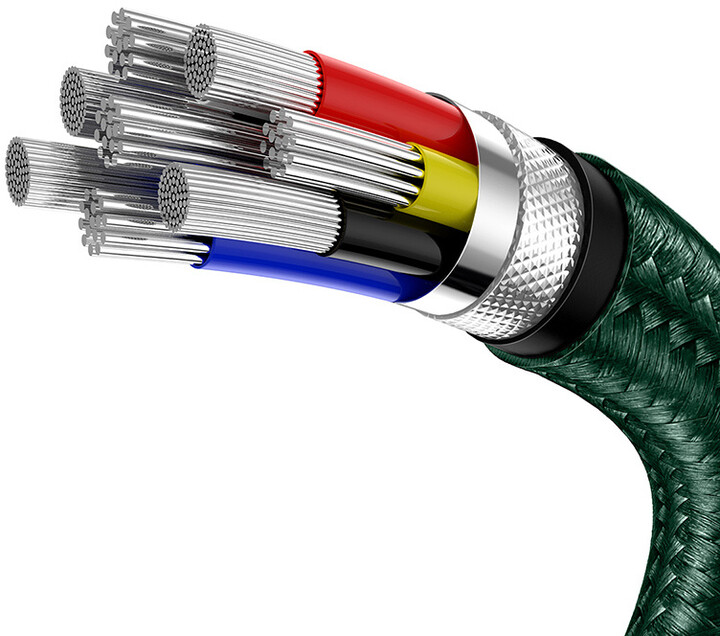 BASEUS kabel Cafule USB-C - USB-C, nabíjecí, datový, 100W, 2m, zelená_1811839217