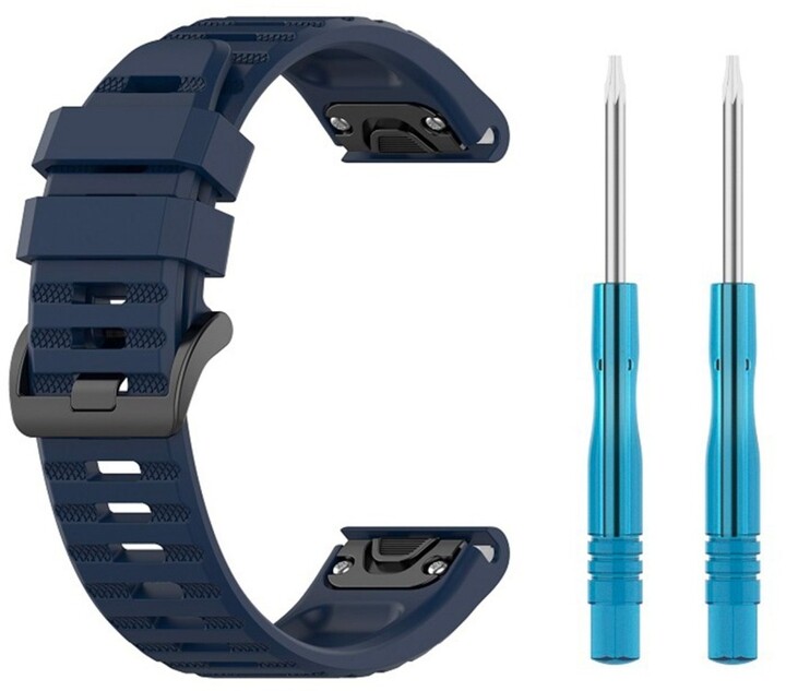 FIXED silikonový řemínek pro Garmin QuickFit 22mm, modrá_991391756