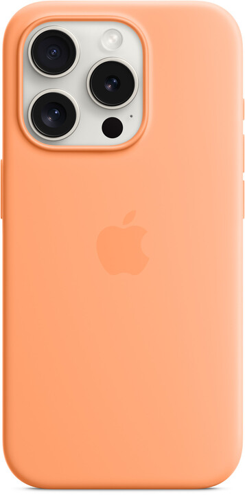 Apple Silikonový kryt s MagSafe pro iPhone 15 Pro, sorbetově oranžová_822091650