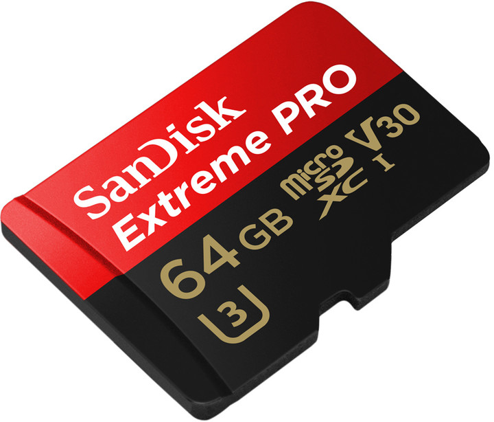SanDisk Micro SDXC Extreme Pro 64GB 100MB/s A1 UHS-I U3 V30 + SD adaptér_1041668701
