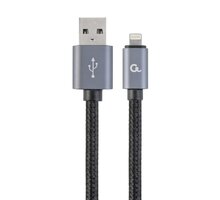 Gembird CABLEXPERT kabel USB 2.0 Lightning (IP5 a vyšší), opletený, 1,8m, černá CCB-mUSB2B-AMLM-6
