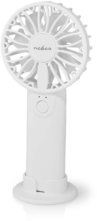 NEDIS ruční ventilátor, 6cm, 2 rychlosti, napájení 2xAA, bílá_695907825