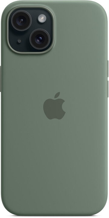 Apple Silikonový kryt s MagSafe pro iPhone 15, cypřišově zelená_433995795
