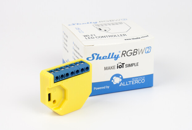 Shelly modul řízení LED pásků, RGBW, 4x PWM 12/24 V, WiFi