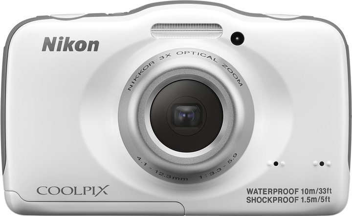 Nikon Coolpix S32, aqua kit, bílá_2061673909