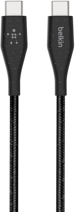 Belkin kabel DuraTek USB-C, M/M, opletený, s řemínekm, 1.2m, černá_1924555809
