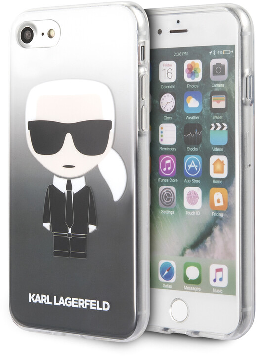 Karl Lagerfeld ochranný kryt Iconic Degrade pro iPhone 7/8/SE2, černá_98338835