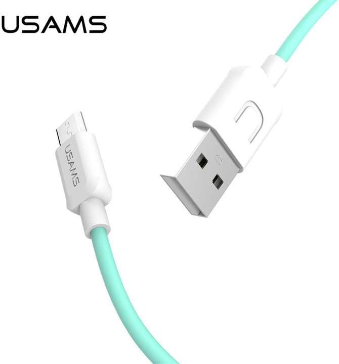USAMS SJ098 datový kabel microUSB U Turn (EU Blister), tyrkysová_1703192026