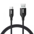 MAX kabel USB-A - USB-C, USB 3.0, opletený, 2m, černá_259163859