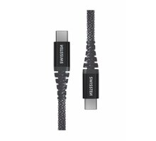 SWISSTEN odolný datový kabel USB-C - USB-C, 60W, kevlarový, 1.5m, černá 71542010