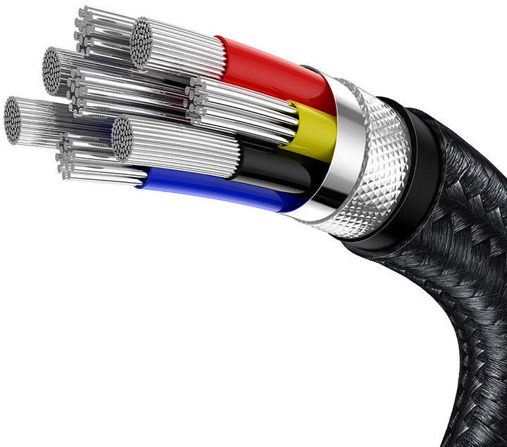 BASEUS kabel Cafule Series, USB-C, M/M, nabíjecí, datový, 100W, 1m, černá