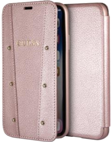 GUESS Kaia Book Case PU pro iPhone X, růžovo zlaté_1759380000
