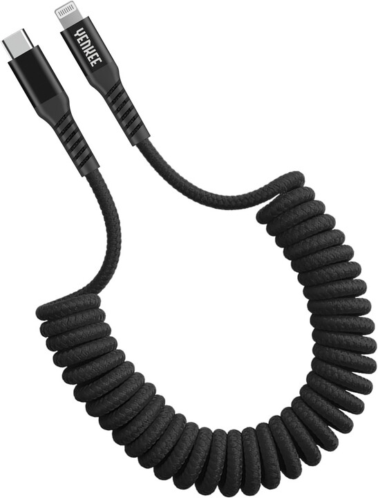 YENKEE kabel YCU 503 BK USB-C - Lightning, MFi, 12W, kroucený, opletený, černá_2049785221