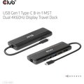 Club3D dokovací stanice USB-C, 8-in-1 MST Dual 4K60Hz, Display Travel Dock_916779785