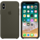 Apple silikonový kryt na iPhone X, tmavě olivová