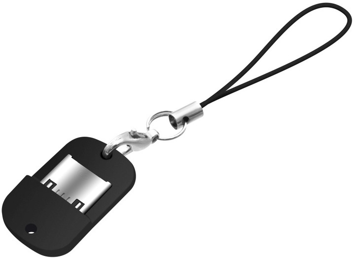 FIXED Miniaturní microUSB OTG adaptér pro mobilní telefony a tablety s pouzdrem, USB 2.0, černý_1845092