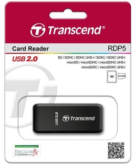Transcend - čtečka karet SD/SDHC/MicroSD - černá_339607982