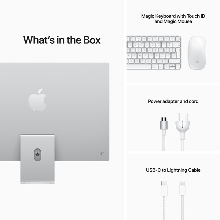 Apple iMac 24" 4,5K Retina M1 /8GB/256GB/8-core GPU, stříbrná