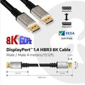 Club3D kabel DisyplayPort 1.4, M/M, 8K@60Hz, HBR3, 4m, strříbrné koncovky, černá_1509959927