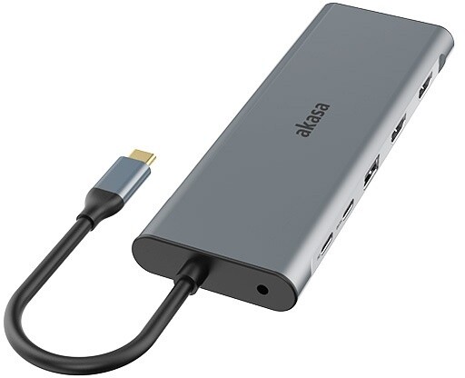 Akasa dokovací stanice USB-C 14v1, USB-C (power+data), šedá_675288663