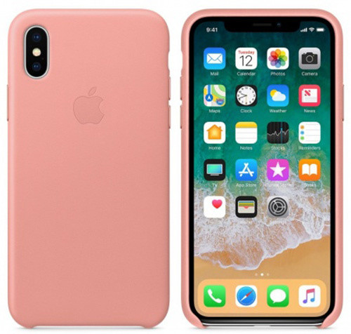 Apple kožený kryt na iPhone X, bledě růžová_1724876797