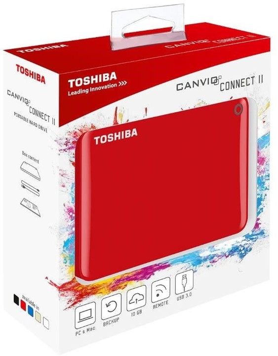 Toshiba Canvio Connect II - 500GB, červená_1620758936