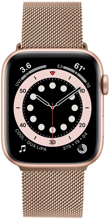 FIXED síťovaný nerezový řemínek Mesh Strap pro Apple Watch 42/44/45mm, růžově zlatý_1070701057