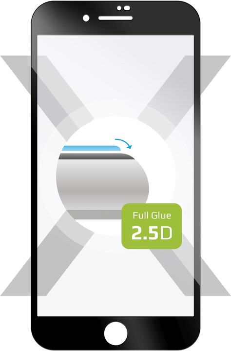 FIXED ochranné tvrzené sklo Full-Cover pro iPhone 7 Plus/8 Plus, lepení přes celý displej, černá_63900901