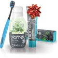 Dárkový balíček Biomed Charcoal &amp; Well Gum zubní pasta a voda s kartáčkem navíc, 100+250 ml_435459443