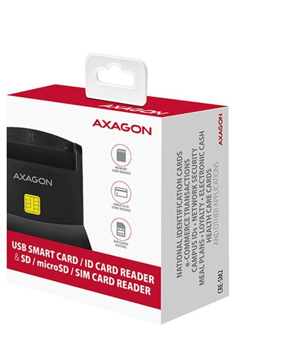AXAGON CRE-SM2, USB externí čtečka 4-slot Smart card/ID card (eObčanka) + SD/microSD/SIM_76432085