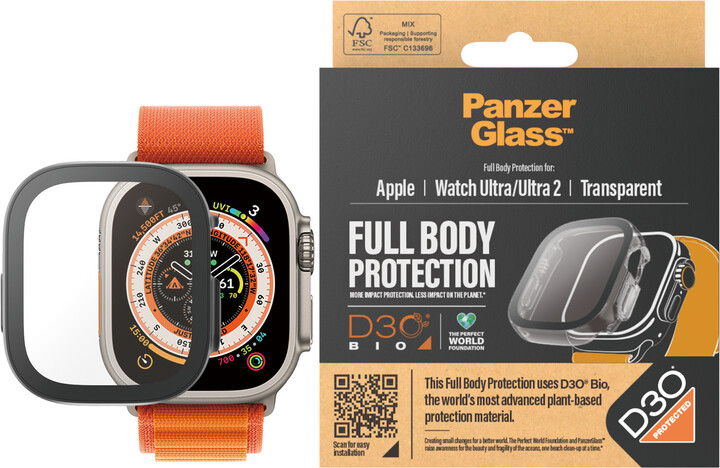 PanzerGlass ochranný kryt s D30 pro Apple Watch Ultra/Ultra 2, čirá_1872643037