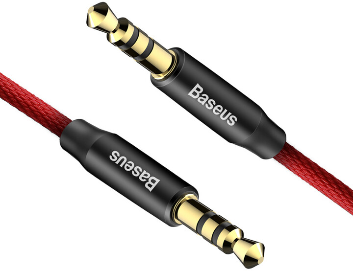 BASEUS kabel audio Yiven Series, Jack 3.5mm, M/M, 1m, červená/černá_1962611256