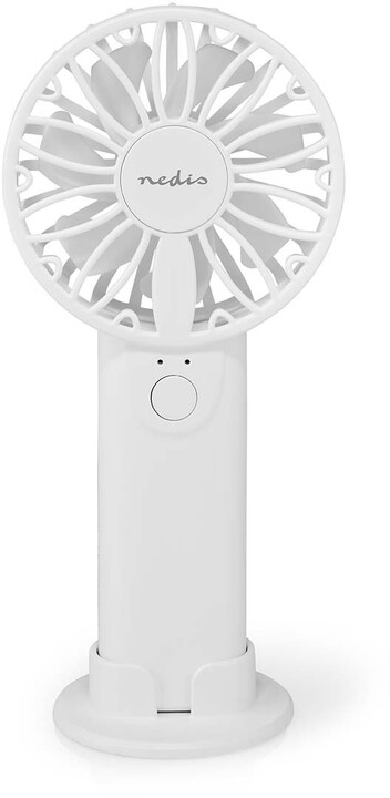NEDIS ruční ventilátor, 6cm, 2 rychlosti, napájení 2xAA, bílá_1871883275