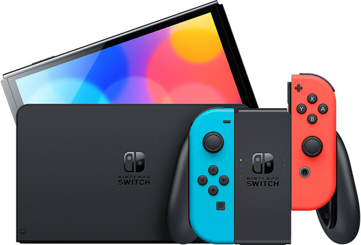 Nintendo Switch – OLED Model, červená/modrá_1123140614